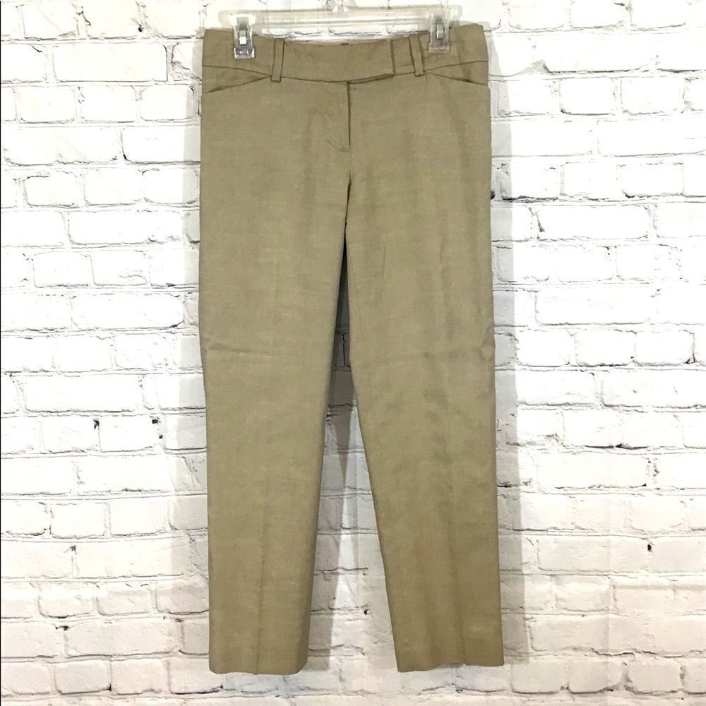 Ann Taylor Silk Wool Blend Tan Dress Pant Size 2